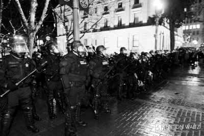 Kenton Waltz Photography A line of police in riot gear