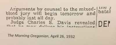 Clipping from The Morning Oregonian, April 26, 1932 Clipping from The Morning Oregonian, April 26, 1932
