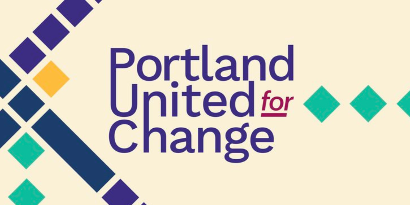 Logo that reads "Portland United for Change"