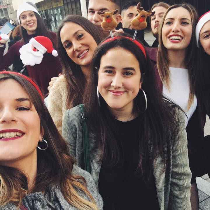 Cristina Alonso with friends in Spain